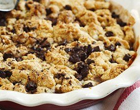 Crumble aux poires et aux pépites de chocolat