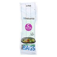 Brabantia Sacs Poubelle Compostable 10-12L - Taille C, 10 sacs de 10-12L - Taille C