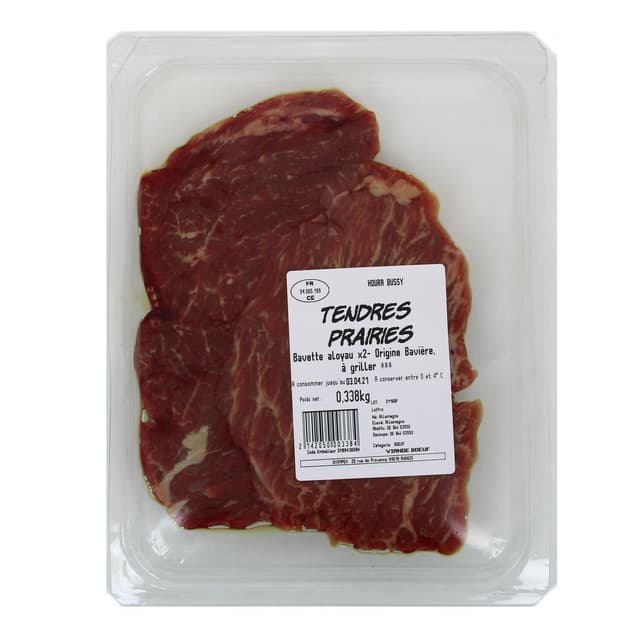 3297579016472 - Aux Tendres Prairies - 2 Bavettes d'Aloyau de Boeuf de race Simmental à griller 2x180g