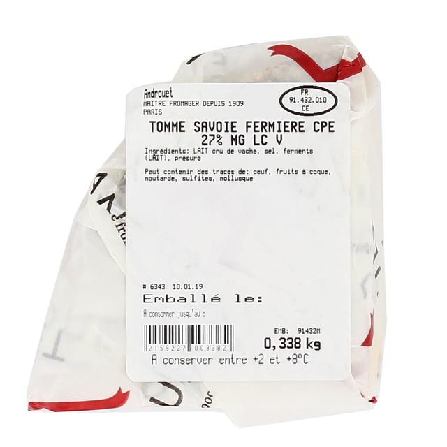 - Androuet, Maître Fromager - Tomme de Savoie Fermière - Lait de vache cru