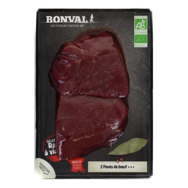 - Bonval - 2 Pavés de boeuf Bio 2x150g