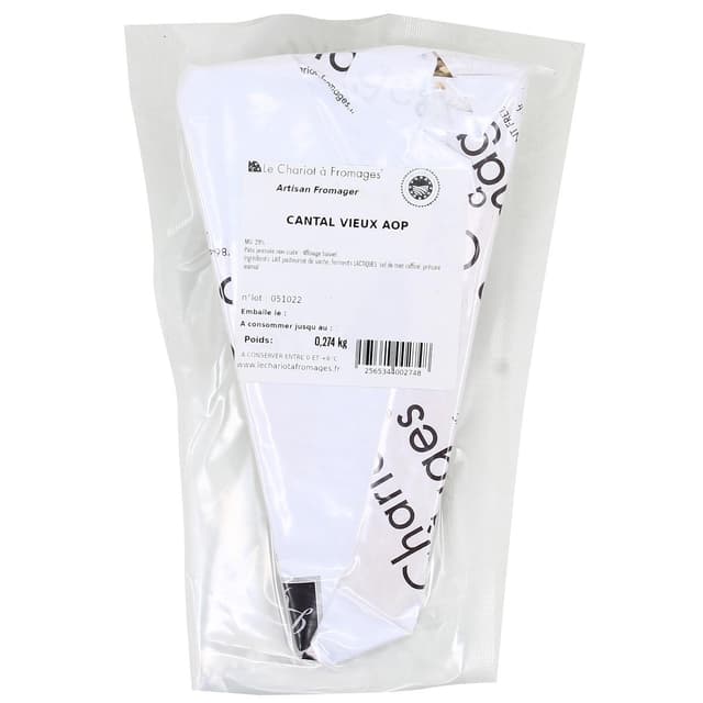 - Le Chariot à fromages, Artisan Fromager - Cantal Vieux affinage tunnel AOP - Lait de vache pasteurisé