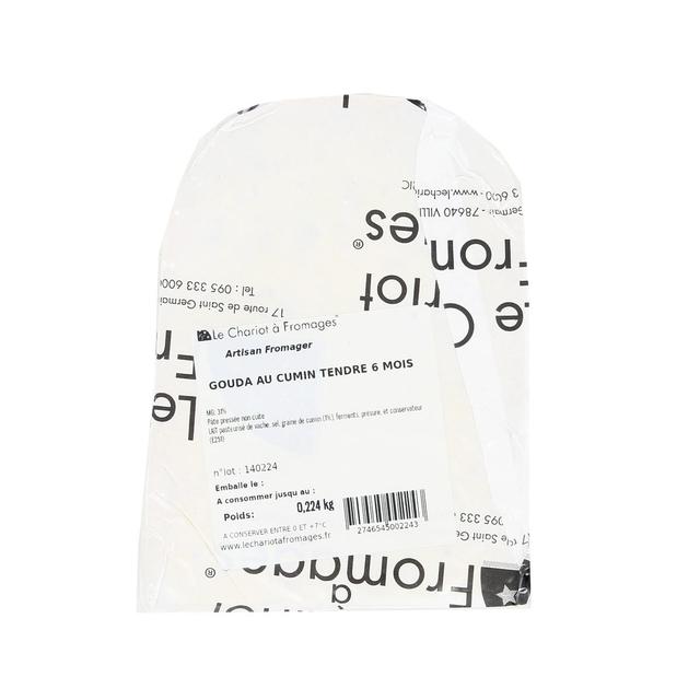 - Le Chariot à fromages, Artisan Fromager - Gouda tendre au Cumin - Lait de vache pasteurisé