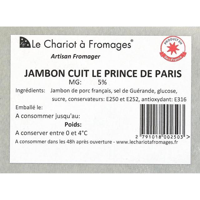 - Le Prince de Paris - Jambon Blanc Cuit Artisanal Le Dernier Véritable de Paris