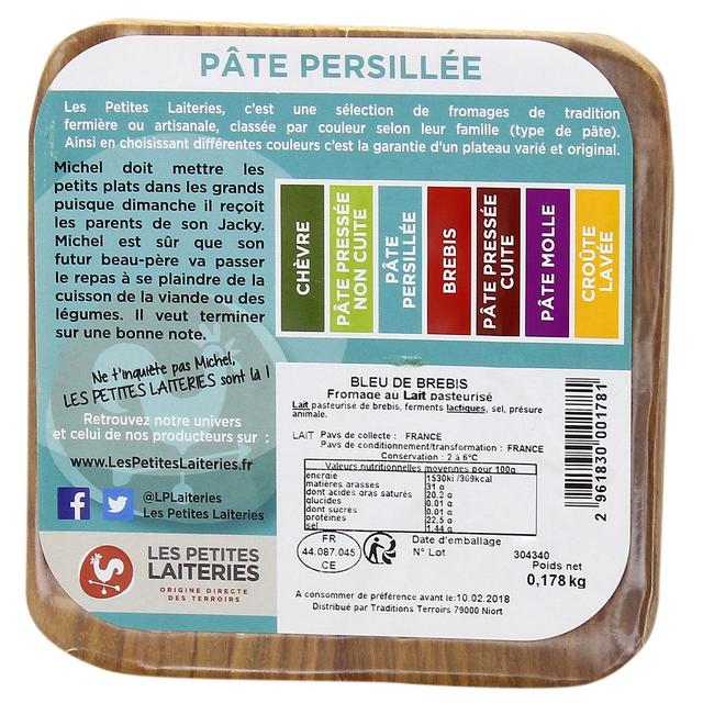 - Les Petites Laiteries - Bleu des Basques - Lait de brebis pasteurisé