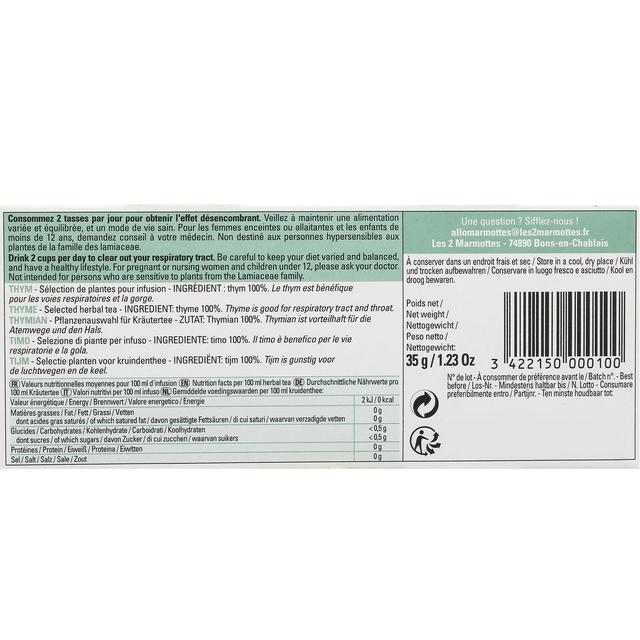 3422150000100 - Les 2 Marmottes - Tisane thym