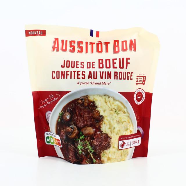 3701565400300 - Aussitôt Bon - Joue de Boeuf Confite au Vin Rouge et Purée façon Grand-Mère