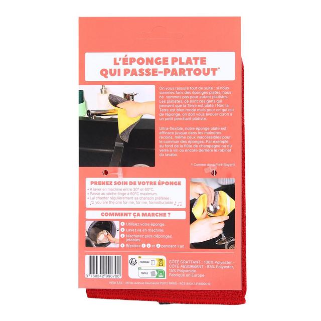 3760342990700 - Inga - Eponge lavable rouge