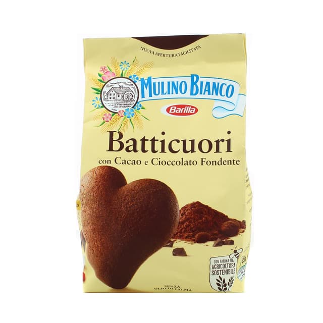 8076809580700 - Mulino Bianco - Batticuori Biscuits au chocolat en forme de coeur