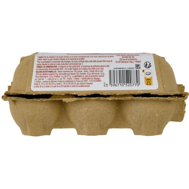 3596710524914 - Auchan - Oeufs de poules élevées au sol