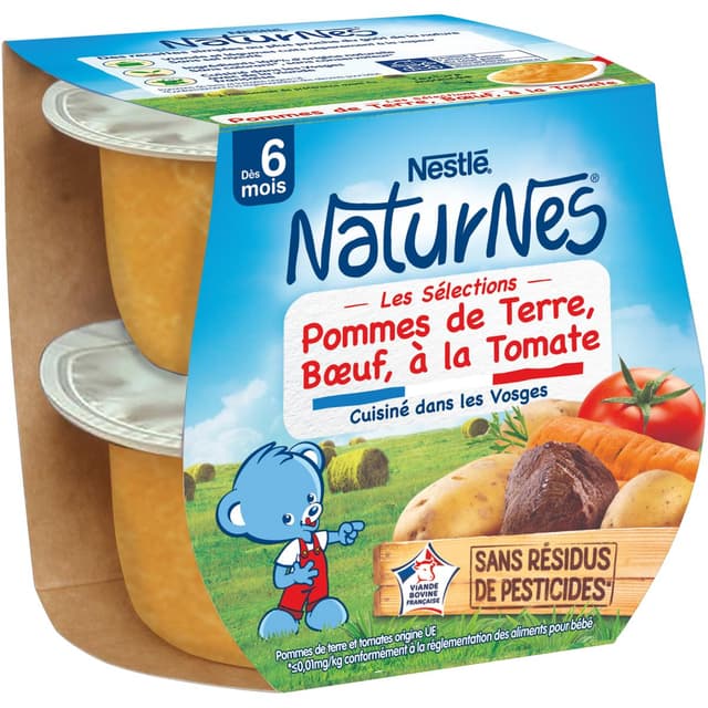 7613034580900 - Nestlé - Naturnes - Pommes de terre, boeuf, à la tomate Bol Bébé Dès 6 mois