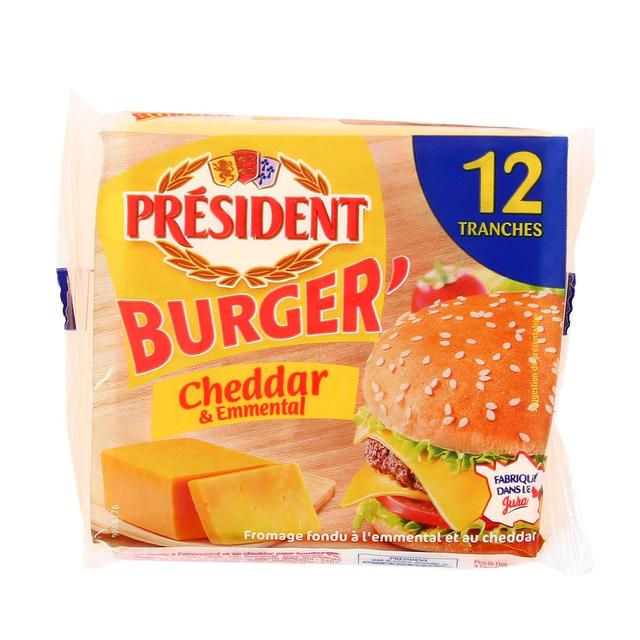 3032220061100 - Président - Fromage Burger Cheddar et Emmental