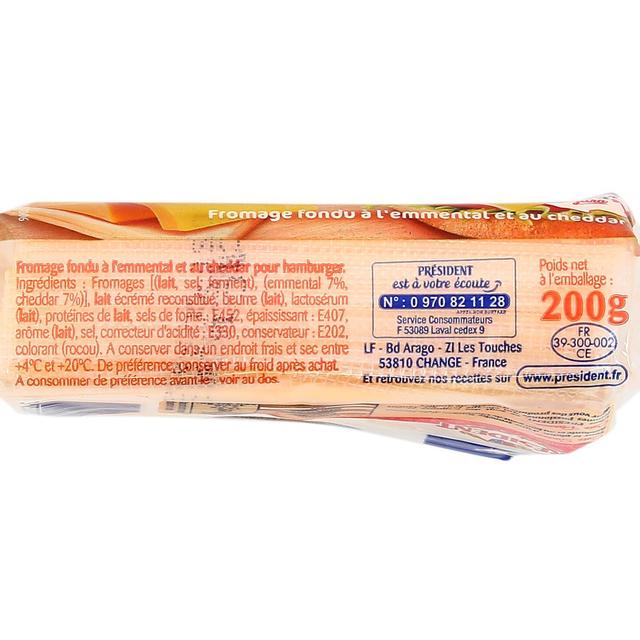 3032220061100 - Président - Fromage Burger Cheddar et Emmental