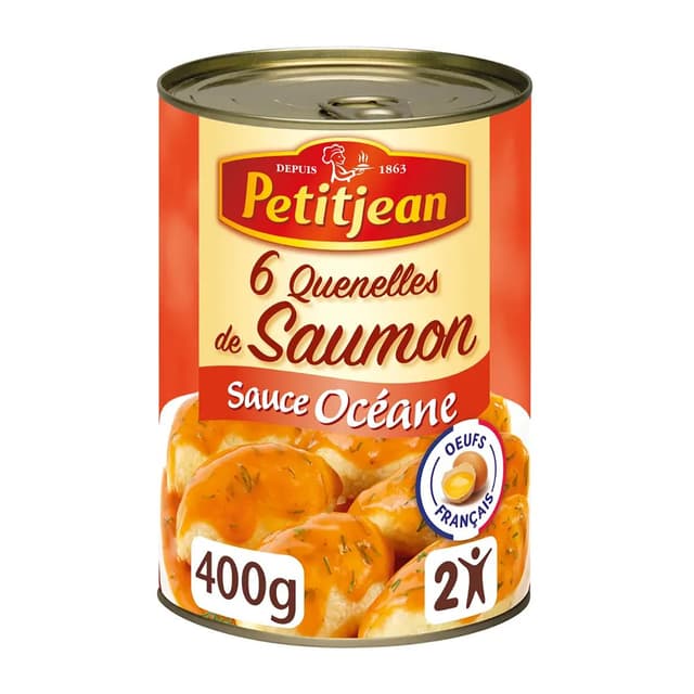 3038353912500 - Petitjean - 6 Quenelles de Saumon Sauce Océane en conserve pour 2