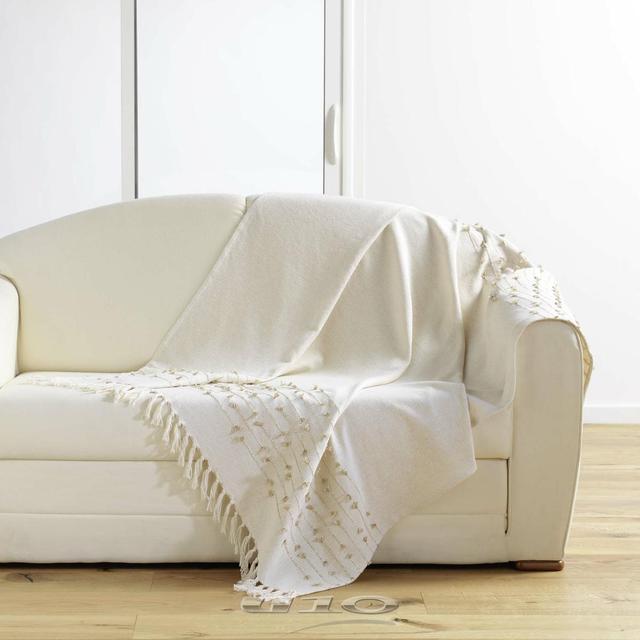 3574386093200 - Douceur D Interieur - Plaid à franges Golden Sunset en coton