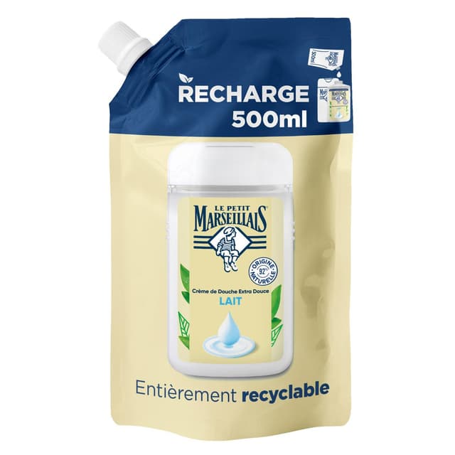 3574661813400 - Le Petit Marseillais - Crème de Douche Extra Douce au Lait Recharge