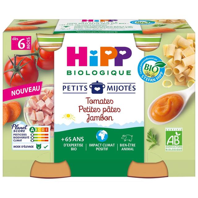 4062300445000 - Hipp - Petits Mijotés - Tomates Petites Pâtes Jambon Bio Pot Bébé Dès 6 mois