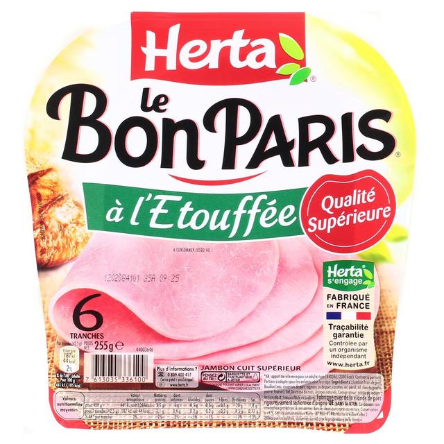 7613035336100 - Herta - Le Bon Paris Jambon à l'étouffé, 255g