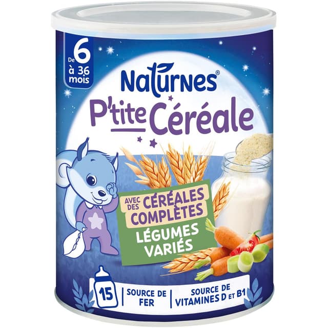 8445291646100 - Naturnes® - P'tite Céréale - Céréales complètes aux légumes variés du soir Bébé dès 6 mois
