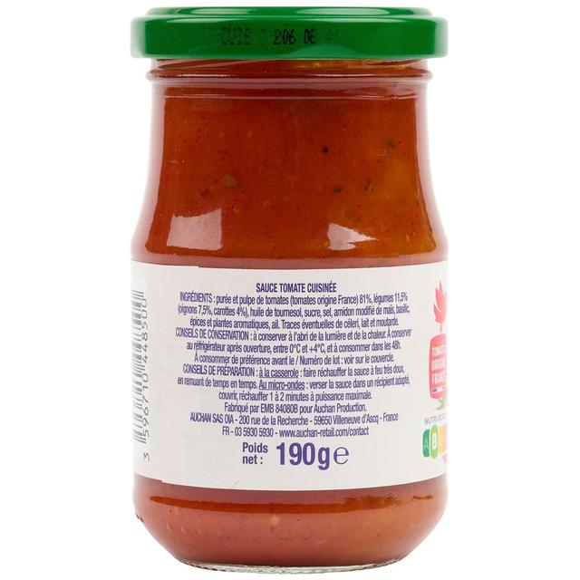 3596710448500 - Auchan - Sauce tomate cuisinée origine France en bocal