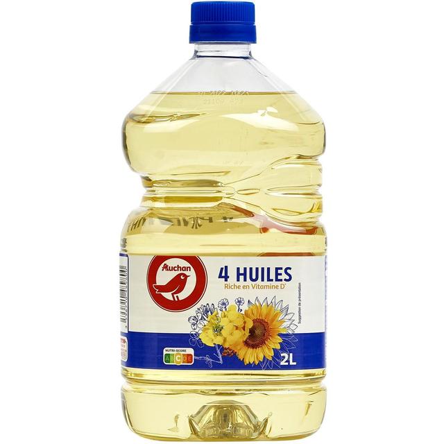 3596710489800 - Auchan - 4 Huiles végétales combinées riches en vitamine D