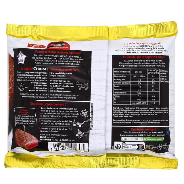 3181232180801 - Charal - Pavés de Boeuf Marinés aux 3 Poivres