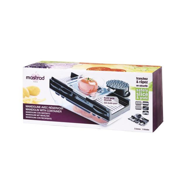 3485990210801 - Mastrad - Mandoline v avec reservoir - noir