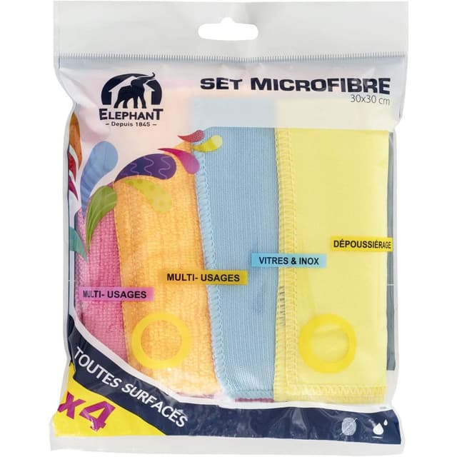 3543534950801 - Elephant - Lavettes microfibre multi-usages