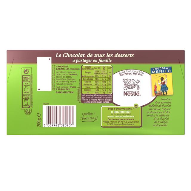 3069942320901 - Nestlé Menier - Chocolat noir patissier 51%