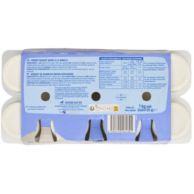 3596710461301 - Auchan - Yaourt brassé à la vanille