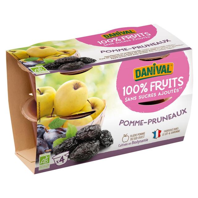 3431590013601 - Danival - Purée Pomme pruneaux bio , sans sucres ajoutés