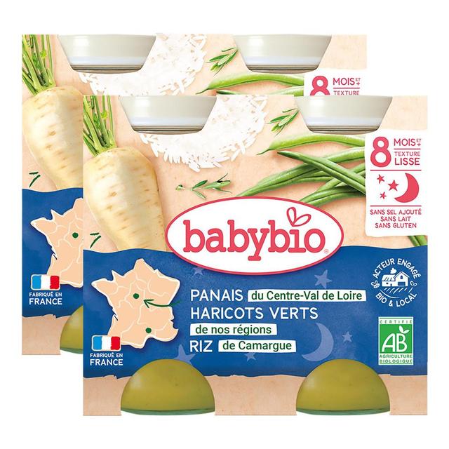 2050000394201 - Babybio - Panais, Haricots Verts, Riz de Camargue Bio Pot Bébé Dès 8 mois