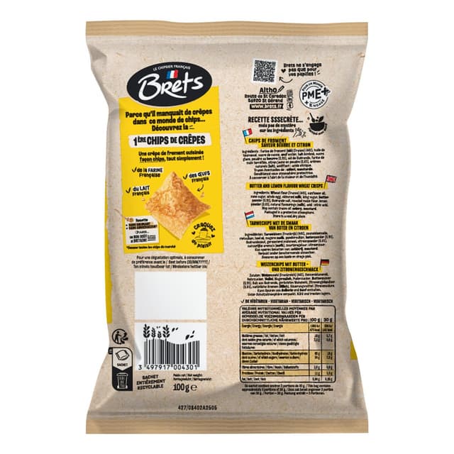 3497917004301 - Bret's - Chips de Crêpe Saveur Beurre Citron