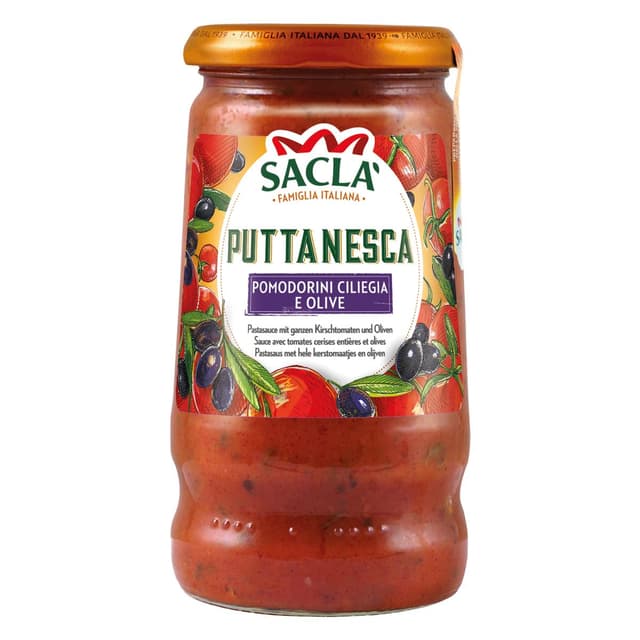 8001060008601 - Sacla - Sauce Tomates Puttanesca - Câpres, basilic et olives noires