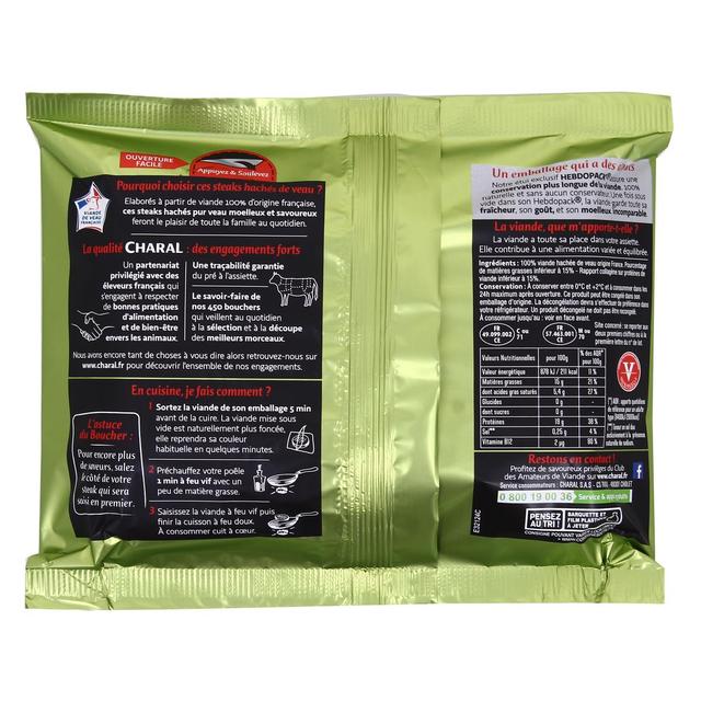 3181232220002 - Charal - Steaks Hachés de Veau 15%MG