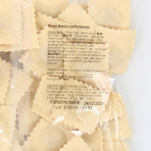 3760098451302 - Coquelicot Provence - Raviolis Frais au Boeuf et aux Petits Légumes Bio