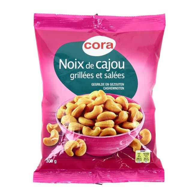 3257985182802 - Cora - Noix de cajou grillées et salées