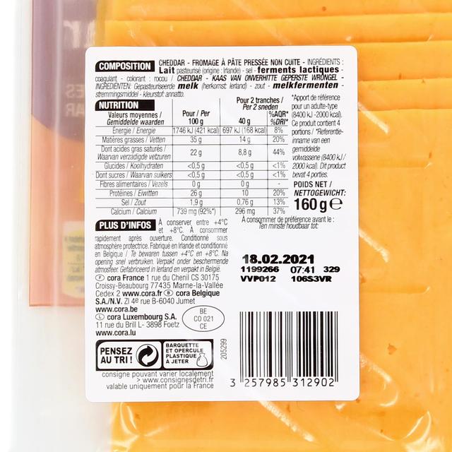3257985312902 - Cora - Tranchettes de Cheddar