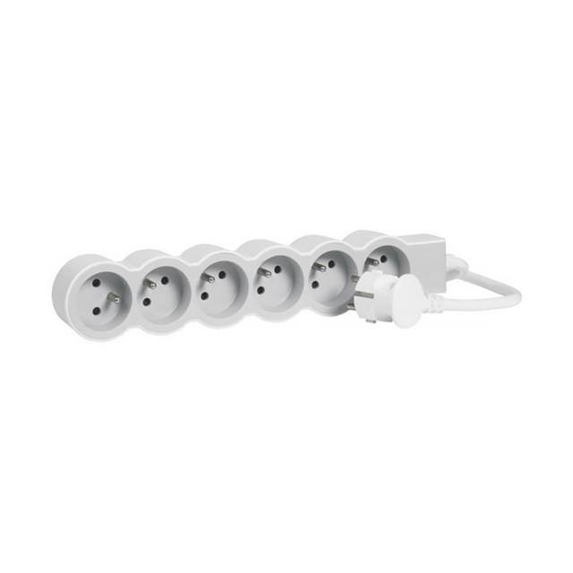 3414971943902 - Legrand - Rallonge multiprise extra-plate 6 prises 2P+T blanc et gris clair