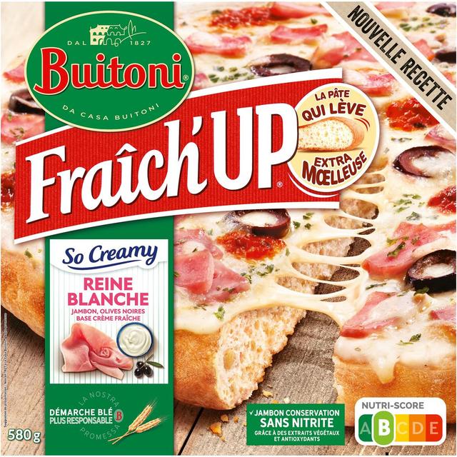 7613034405302 - Buitoni Fraich up - Pizza so creamy reine blanche jambon olives crème fraîche
