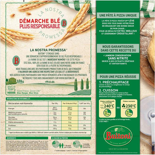 7613034405302 - Buitoni Fraich up - Pizza so creamy reine blanche jambon olives crème fraîche