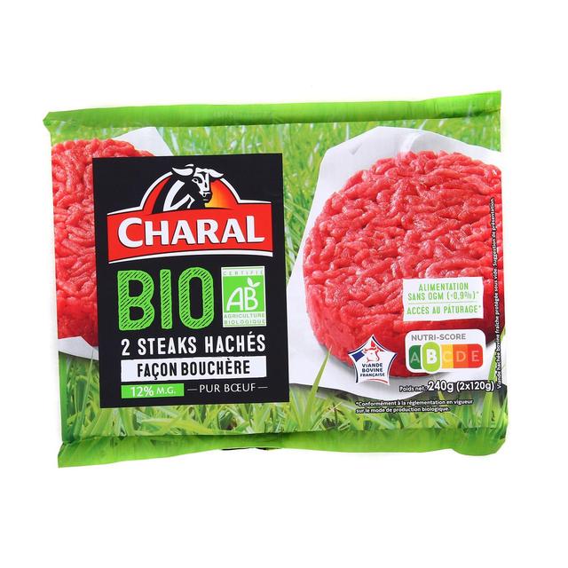 3181238955502 - Charal - Steaks Hachés Bio 12%MG Façon Bouchère