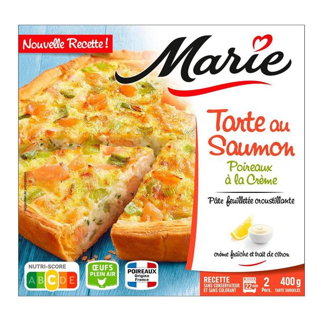 3248833085802 - Marie - Tarte au saumon et aux poireaux à la crème avec de la crème fraiche et un trait de citron