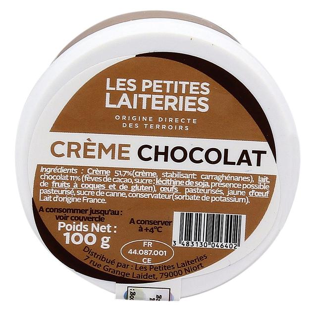 3483130046402 - Les Petites Laiteries - Petit Pot de Crème Chocolat - Lait de vache pasteurisé