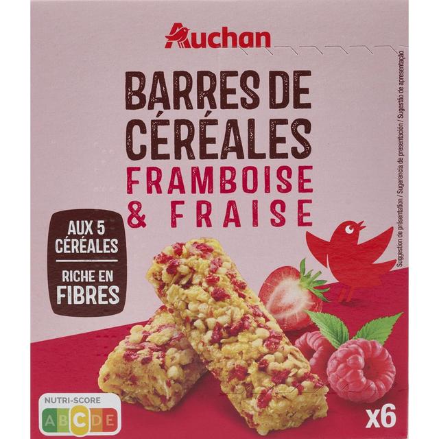 3596710497102 - Auchan - Barres de céréales à la framboise et à la fraise