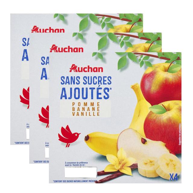 2050000410703 - Auchan - Pomme banane vanille sans sucres ajoutés
