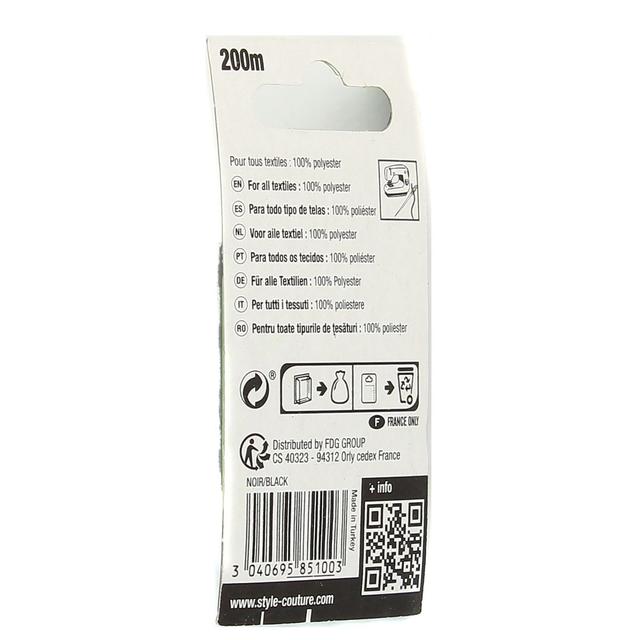 3040695851003 - Style couture - Fil polyester multi-usages noir