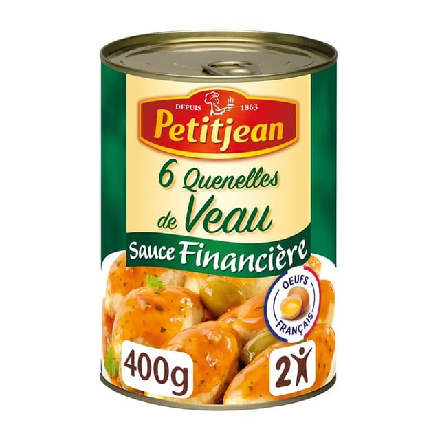 3038353912203 - Petitjean - 6 Quenelles de Veau Sauce Financière en conserve pour 2