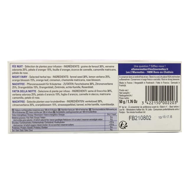 3422150002203 - Les 2 Marmottes - Infusion fée nuit