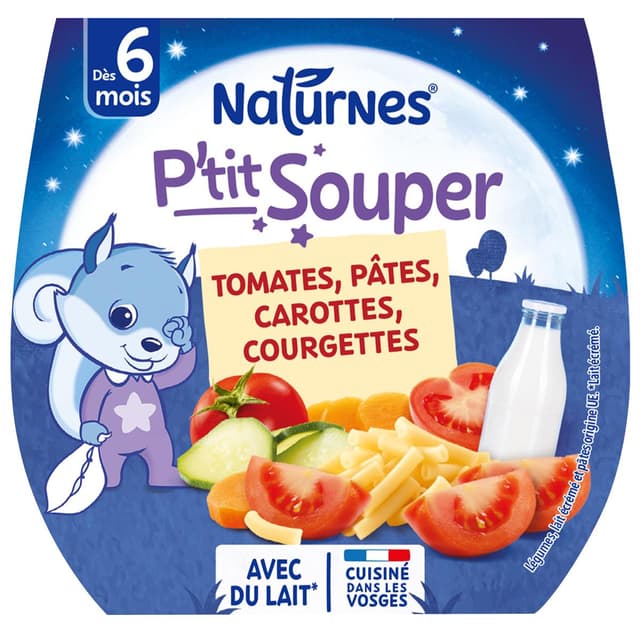7613035832503 - Naturnes® - P'tit Souper - Tomates Pâtes Courgettes Bol Bébé Dès 6 mois